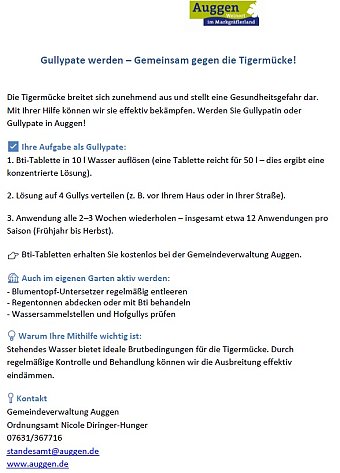 Gullypaten gesucht, Foto: unbekannt